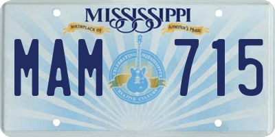 MS license plate MAM715