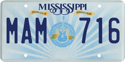 MS license plate MAM716