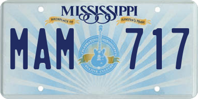 MS license plate MAM717