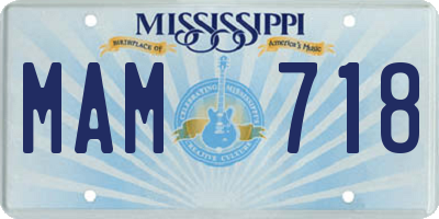MS license plate MAM718