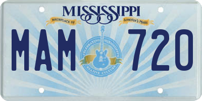 MS license plate MAM720