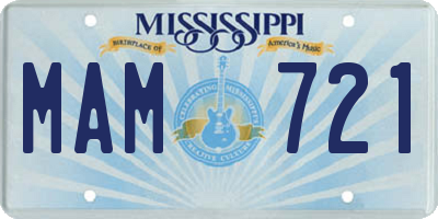 MS license plate MAM721