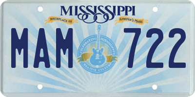 MS license plate MAM722