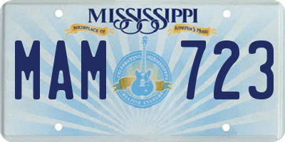 MS license plate MAM723