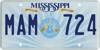 MS license plate MAM724