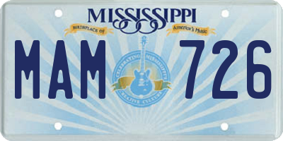 MS license plate MAM726