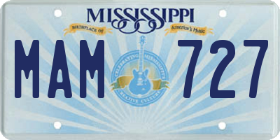 MS license plate MAM727