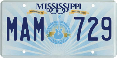 MS license plate MAM729