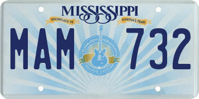 MS license plate MAM732