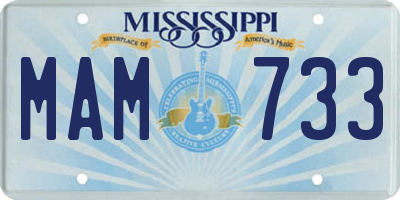 MS license plate MAM733