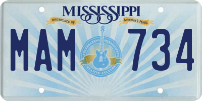 MS license plate MAM734