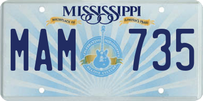MS license plate MAM735