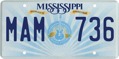 MS license plate MAM736