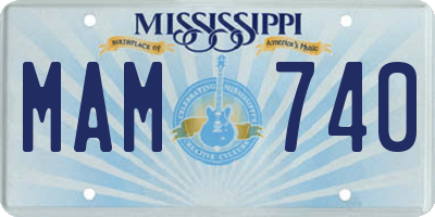 MS license plate MAM740