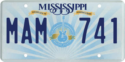 MS license plate MAM741