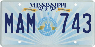 MS license plate MAM743