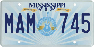 MS license plate MAM745