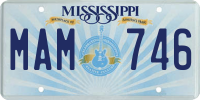 MS license plate MAM746
