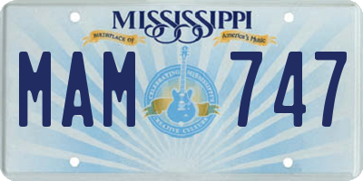 MS license plate MAM747