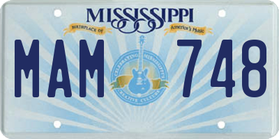 MS license plate MAM748