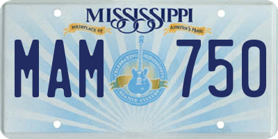 MS license plate MAM750