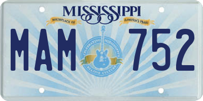 MS license plate MAM752