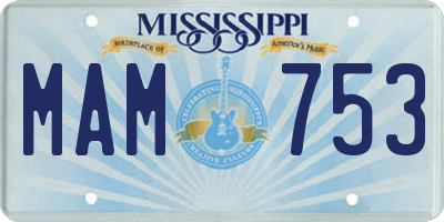 MS license plate MAM753
