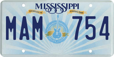 MS license plate MAM754