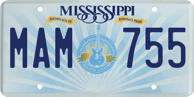 MS license plate MAM755