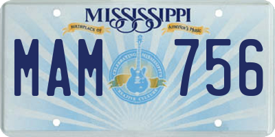 MS license plate MAM756