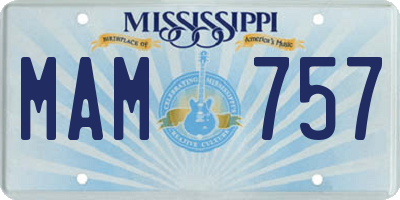 MS license plate MAM757