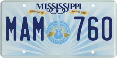 MS license plate MAM760
