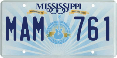 MS license plate MAM761