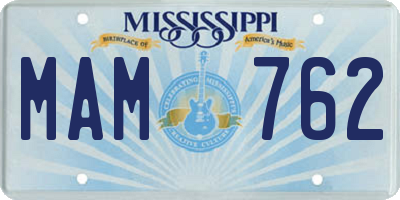 MS license plate MAM762