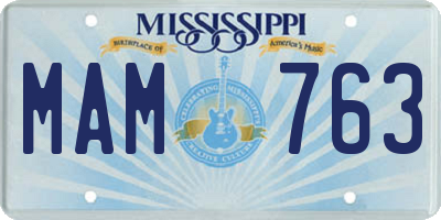 MS license plate MAM763
