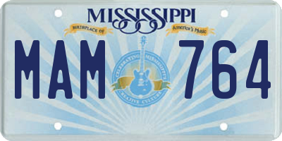 MS license plate MAM764
