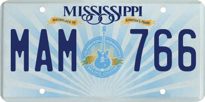 MS license plate MAM766