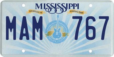 MS license plate MAM767