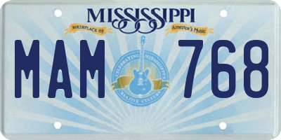 MS license plate MAM768