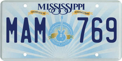 MS license plate MAM769