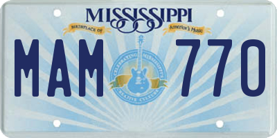 MS license plate MAM770