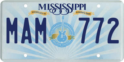 MS license plate MAM772