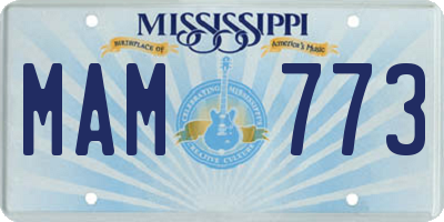 MS license plate MAM773