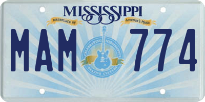 MS license plate MAM774