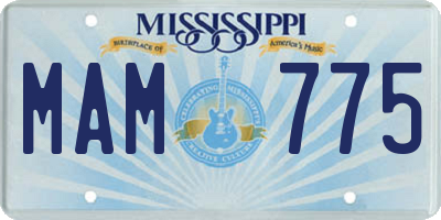 MS license plate MAM775