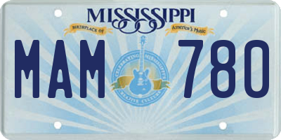 MS license plate MAM780