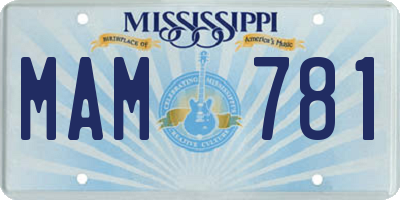 MS license plate MAM781