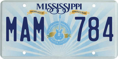 MS license plate MAM784