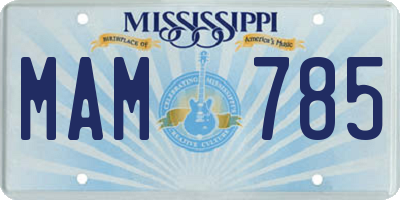 MS license plate MAM785