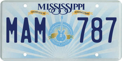 MS license plate MAM787